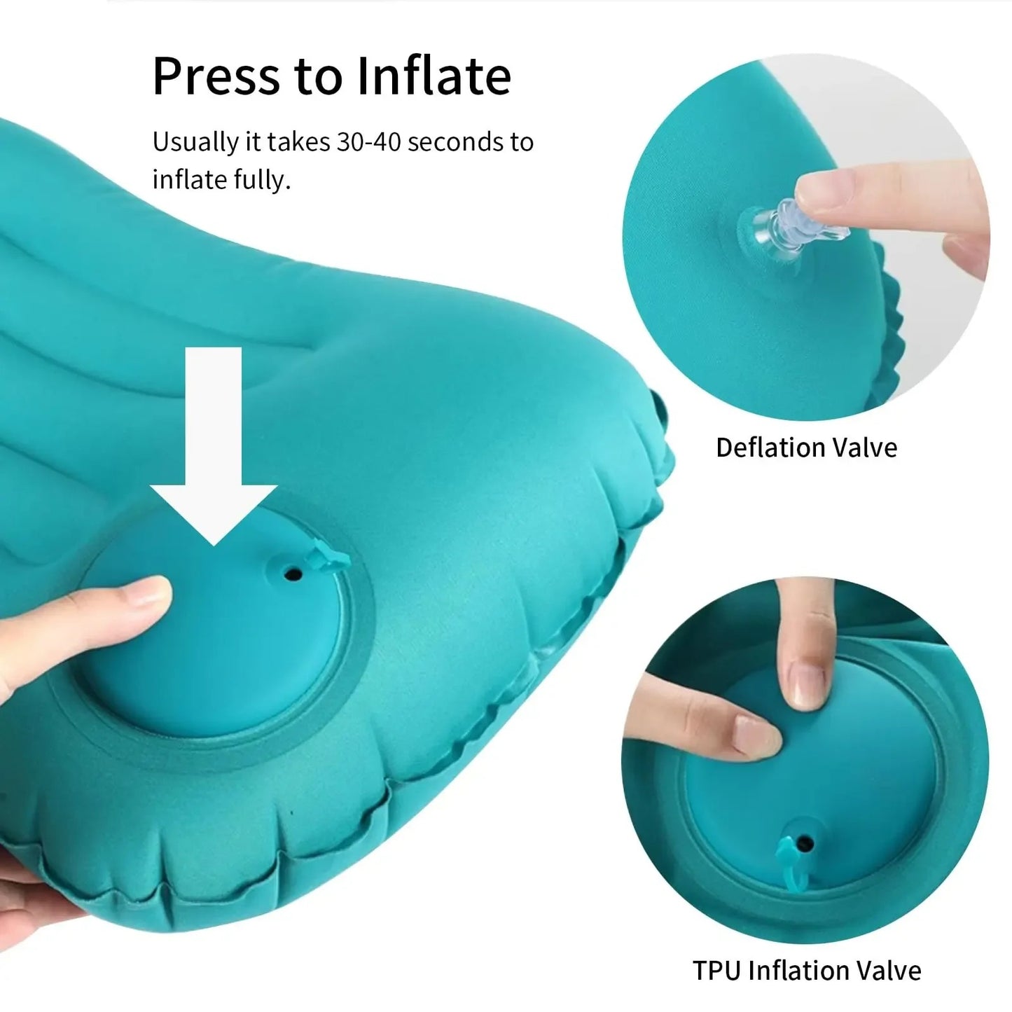 Almohada Hinchable con Bomba Integrada - Innovadora, Compacta y Confortable