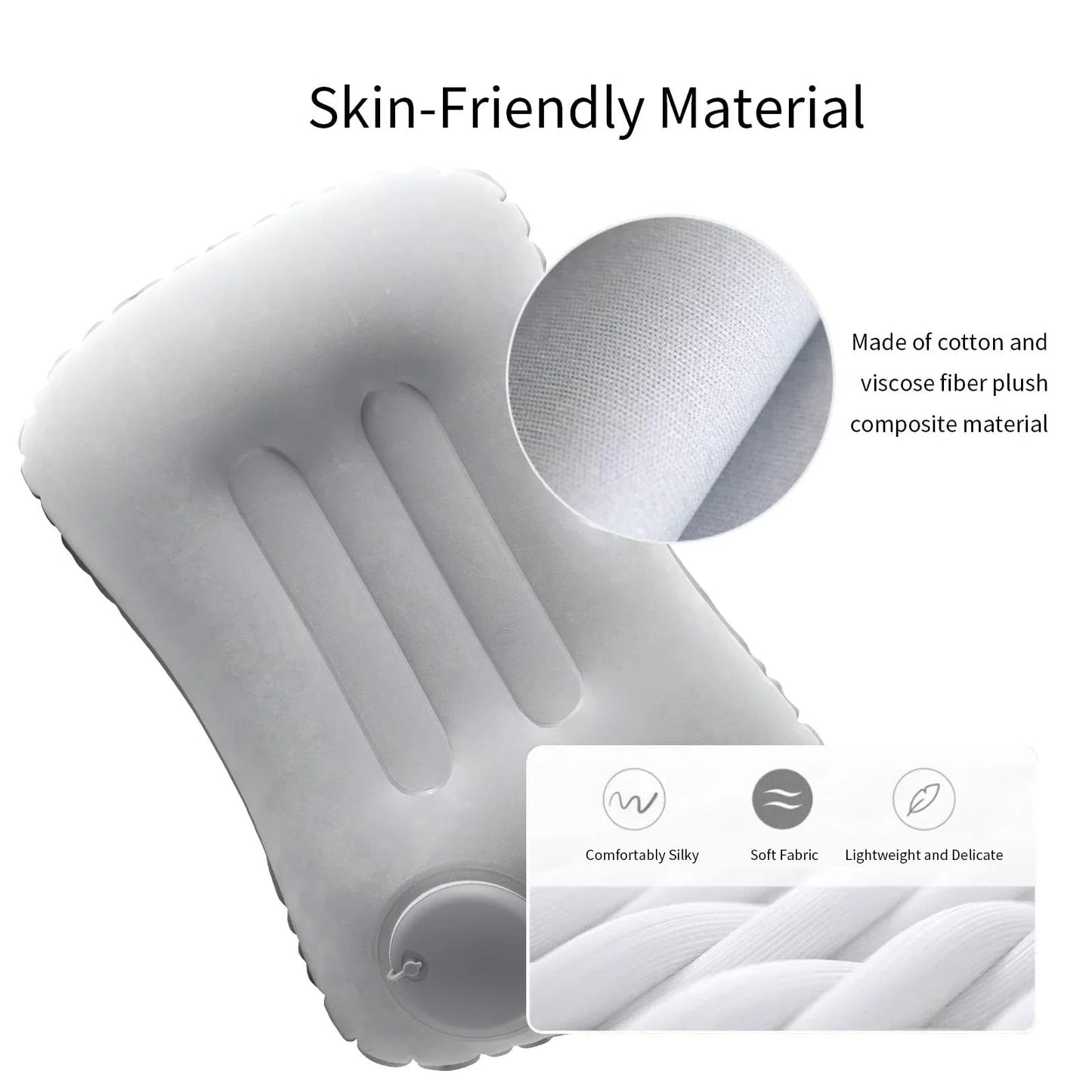 Almohada Hinchable con Bomba Integrada - Innovadora, Compacta y Confortable