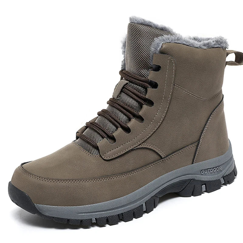 Equipaje Montaña - Botas de nieve de cuero impermeables para hombres