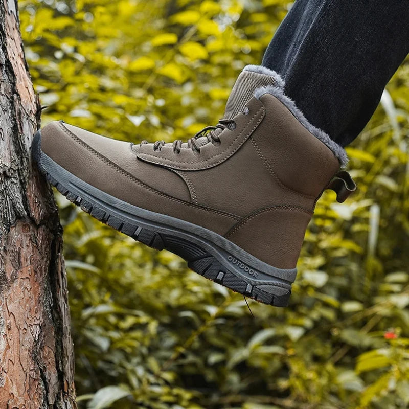Equipaje Montaña - Botas de nieve de cuero impermeables para hombres