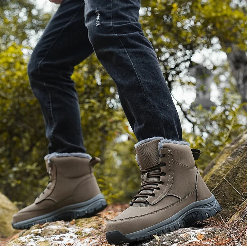 Equipaje Montaña - Botas de nieve de cuero impermeables para hombres