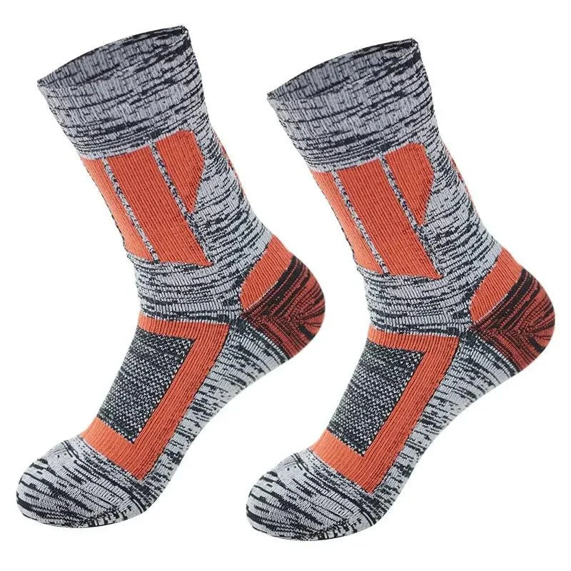 Equipaje Montaña - Calcetines de senderismo impermeables naranja y gris