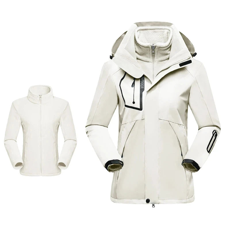 Equipaje Montaña - Chaqueta de senderismo 3 en 1 para mujer impermeable