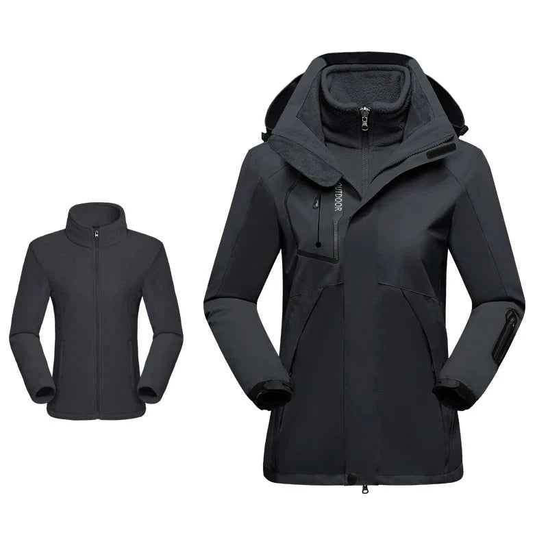 Equipaje Montaña - Chaqueta de senderismo 3 en 1 para mujer impermeable
