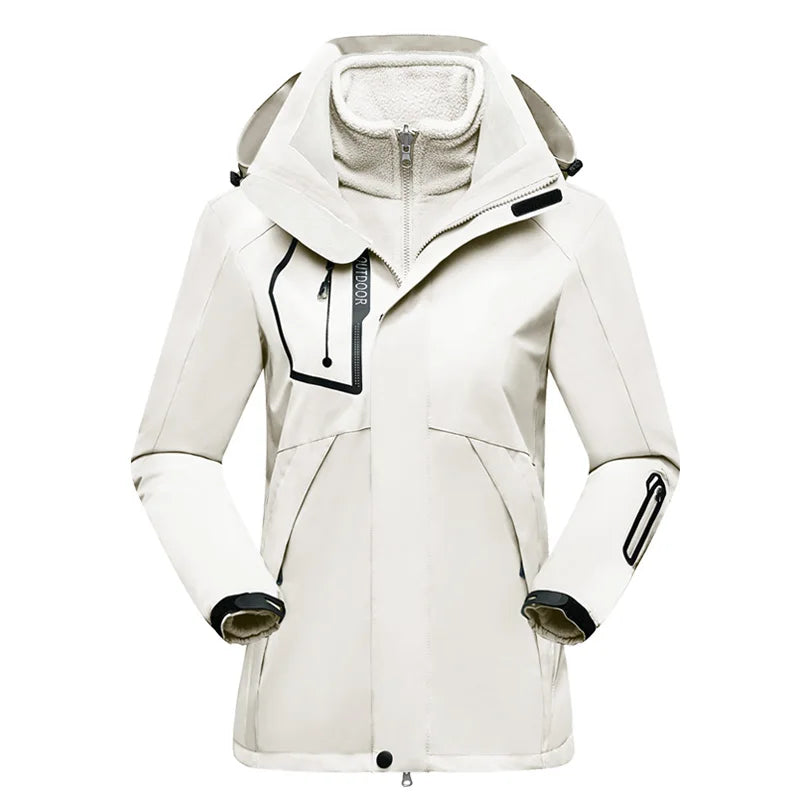 Equipaje Montaña - Chaqueta de senderismo 3 en 1 para mujer impermeable