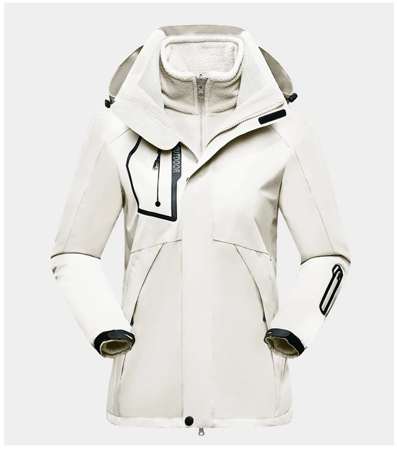 Equipaje Montaña - Chaqueta de senderismo 3 en 1 para mujer impermeable
