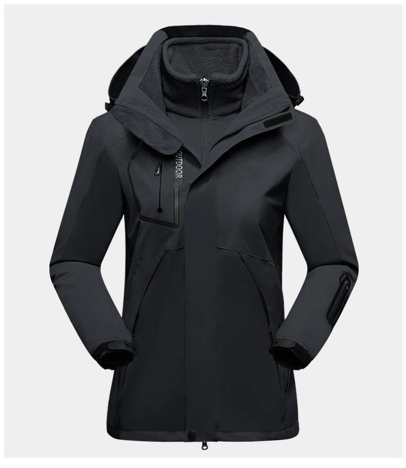 Equipaje Montaña - Chaqueta de senderismo 3 en 1 para mujer impermeable
