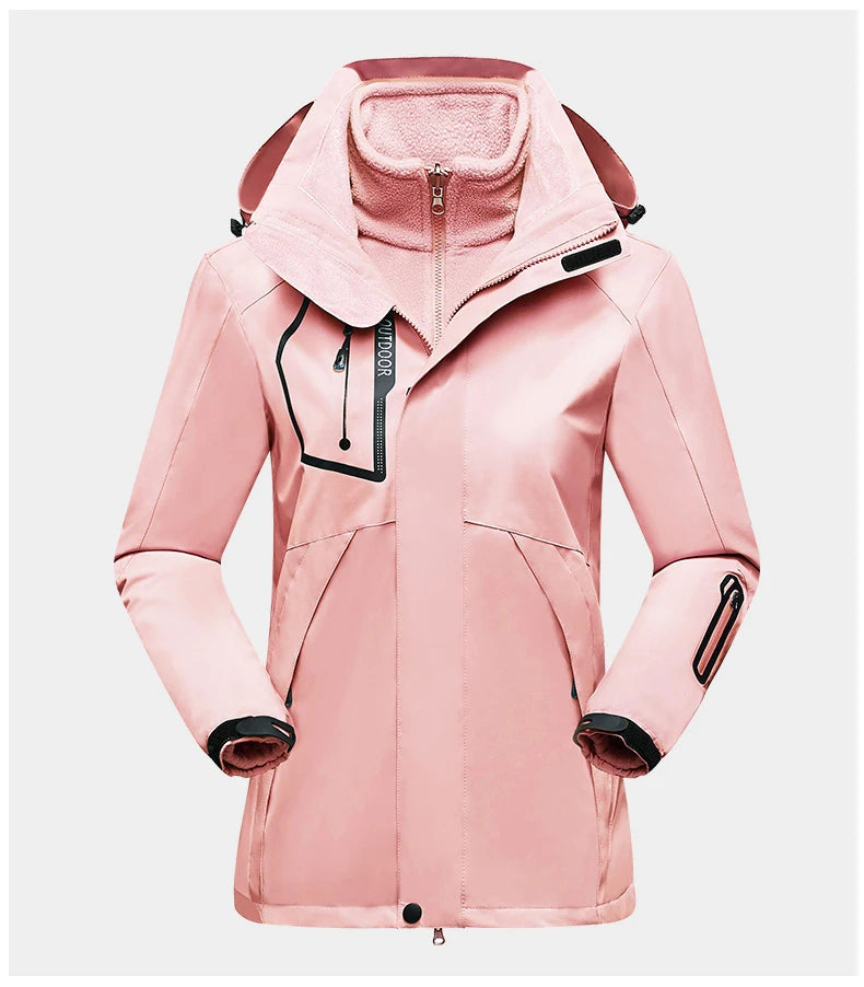 Equipaje Montaña - Chaqueta de senderismo 3 en 1 para mujer impermeable