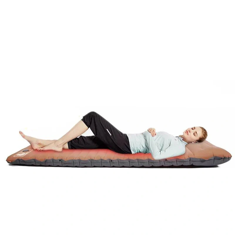 Equipaje Montaña - Colchón de camping inflable bicolor con botones de sujeción