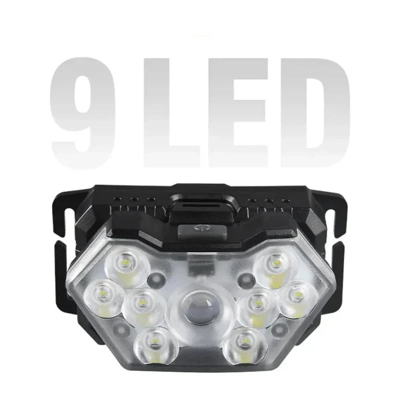 Equipaje Montaña - Linterna frontal potente con 9 led