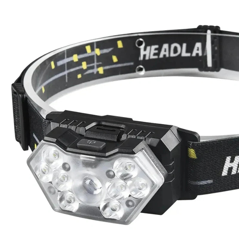Equipaje Montaña - Linterna frontal potente con 9 led
