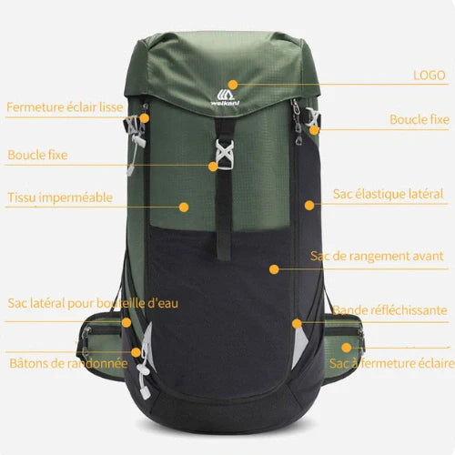 Equipaje Montaña - Mochila de senderismo impermeable 50l