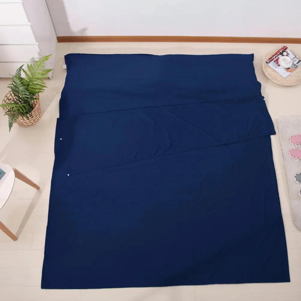 Equipaje Montaña - Saco de dormir para 2 personas en azul con gran abertura