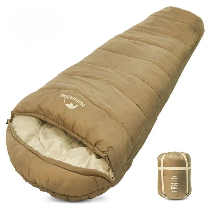 Equipaje Montaña - Saco de dormir para frío extremo plegable de algodón con capucha ajustable