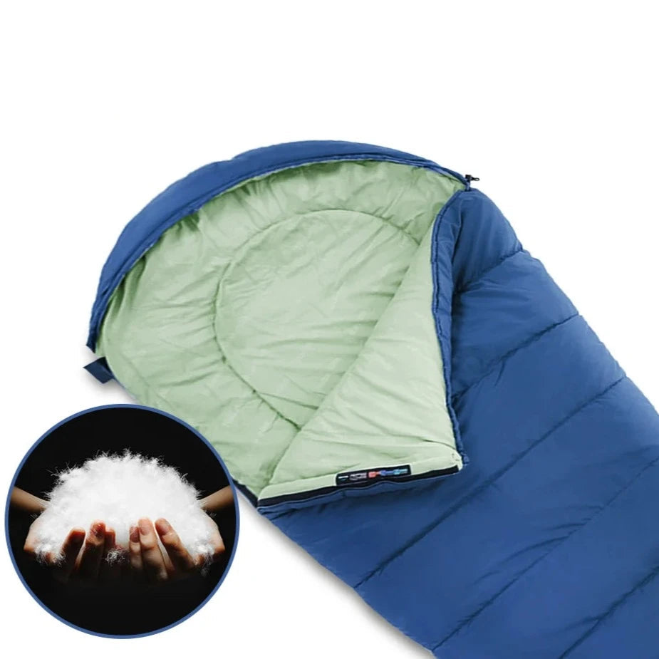 Equipaje Montaña - Saco de dormir resistente al frío y impermeable de algodón para acampar