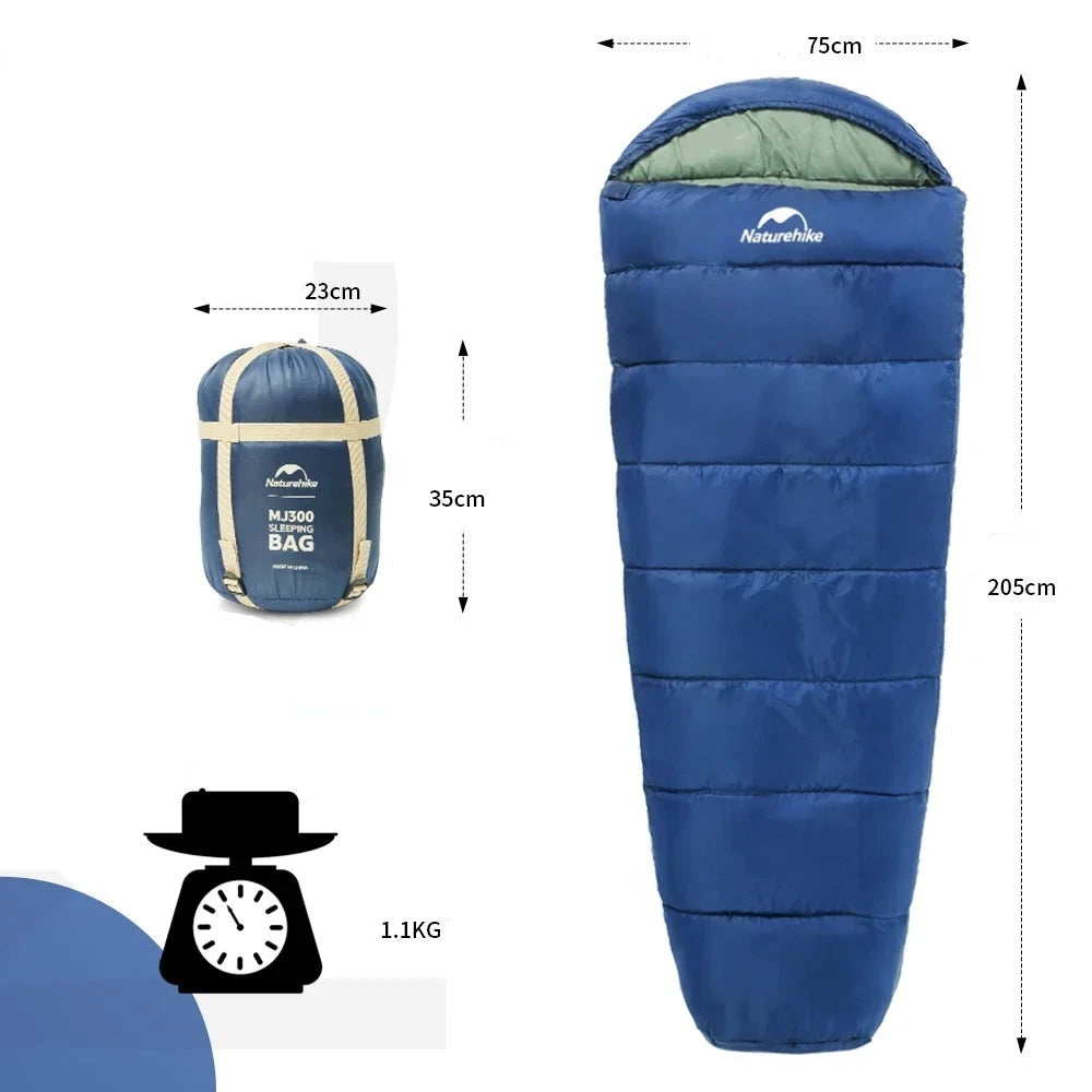 Equipaje Montaña - Saco de dormir resistente al frío y impermeable de algodón para acampar