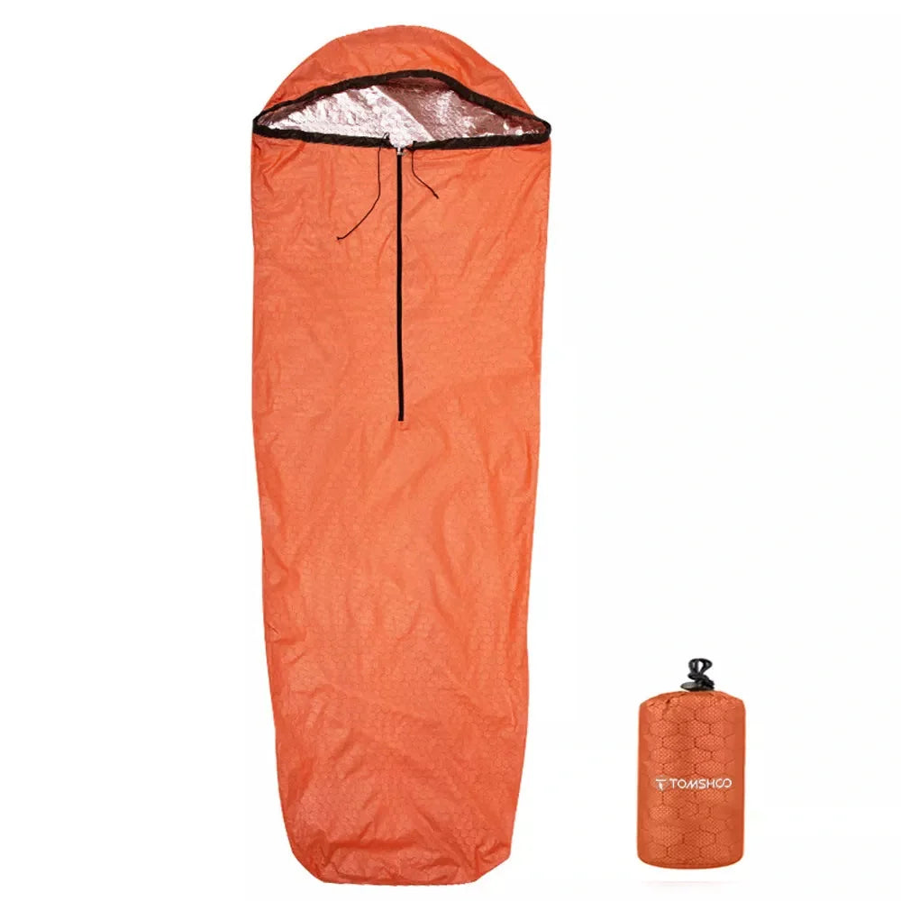 Equipaje Montaña - Saco de dormir ultra ligero naranja térmico e impermeable