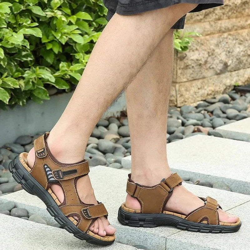 Equipaje Montaña - Sandalias de senderismo para hombre de cuero