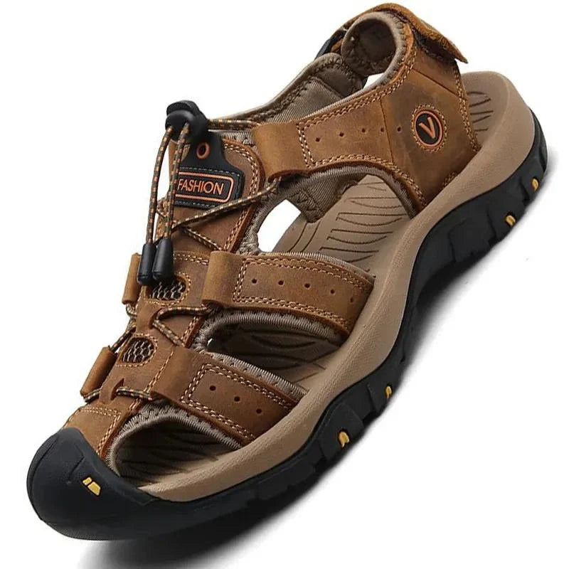 Equipaje Montaña - Sandalias de senderismo para hombre impermeables de cuero