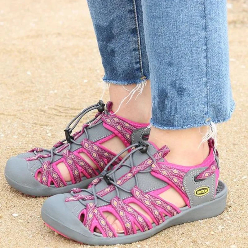 Equipaje Montaña - Sandalias de senderismo para mujer con amortiguación de talón en eva