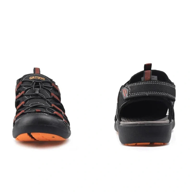 Equipaje Montaña - Sandalias de trekking para hombre negro y naranja