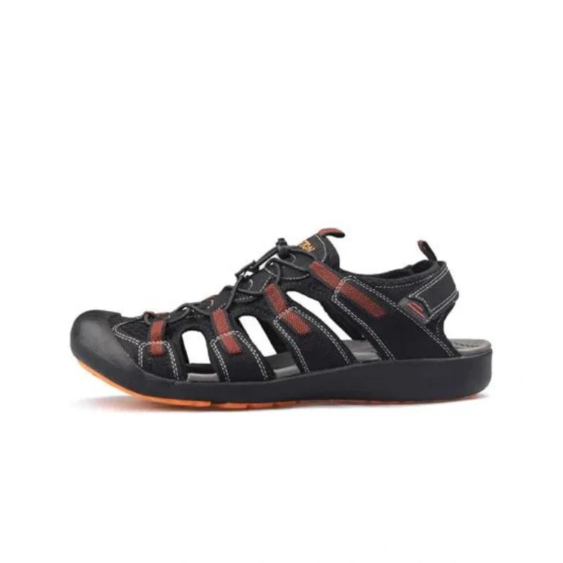Equipaje Montaña - Sandalias de trekking para hombre negro y naranja