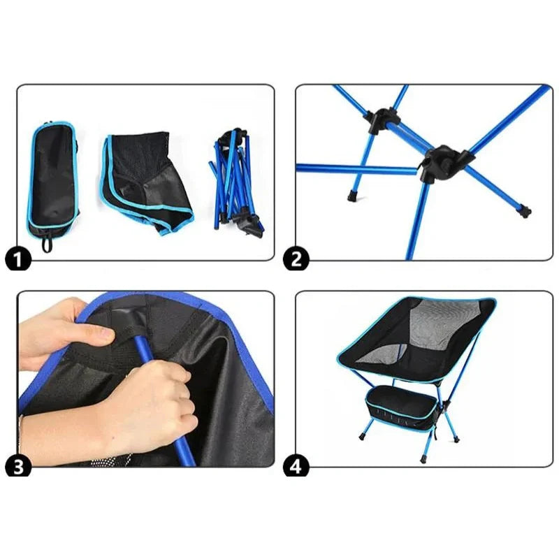 Equipaje Montaña - Silla de camping portátil de aluminio y tela oxford