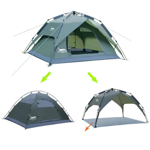 Equipaje Montaña - Tienda de campaña ultraligera para 3/4 personas - fácil de desplegar y plegar
