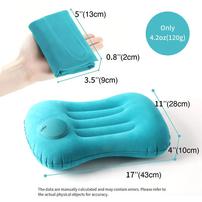 Almohada Hinchable con Bomba Integrada - Innovadora, Compacta y Confortable