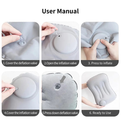 Almohada Hinchable con Bomba Integrada - Innovadora, Compacta y Confortable