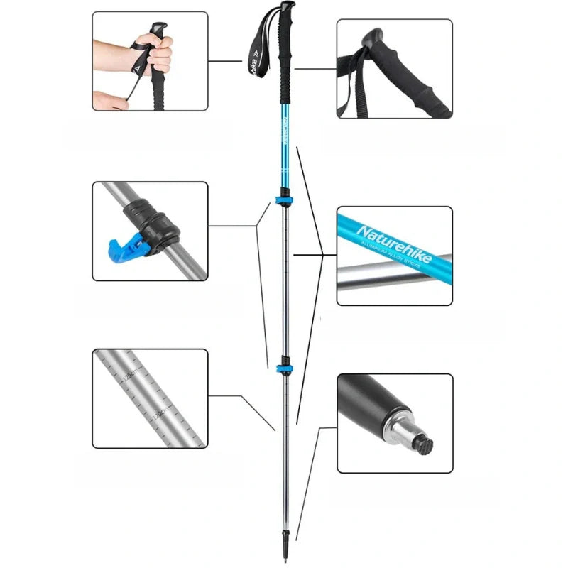 Equipaje Montaña - Bastones de senderismo flexibles y resistentes