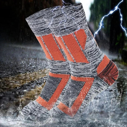 Equipaje Montaña - Calcetines de senderismo impermeables naranja y gris