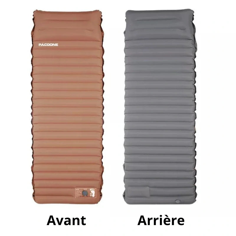 Equipaje Montaña - Colchón de camping inflable bicolor con botones de sujeción