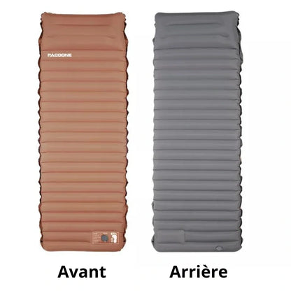 Equipaje Montaña - Colchón de camping inflable bicolor con botones de sujeción