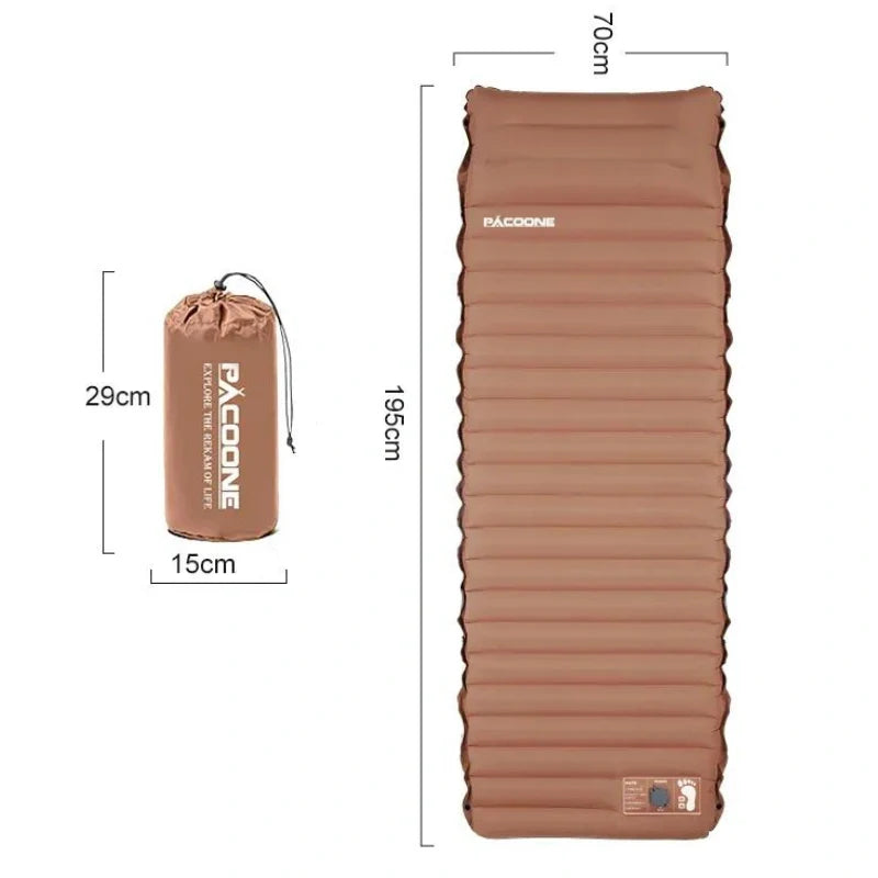 Equipaje Montaña - Colchón de camping inflable bicolor con botones de sujeción