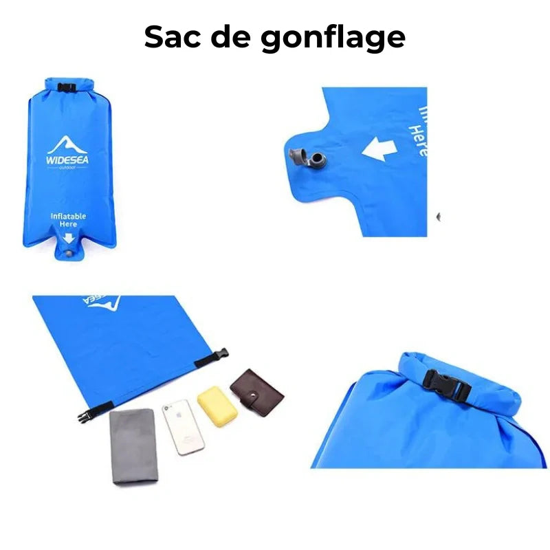 Equipaje Montaña - Colchón de camping ultraligero con bolsa de inflado