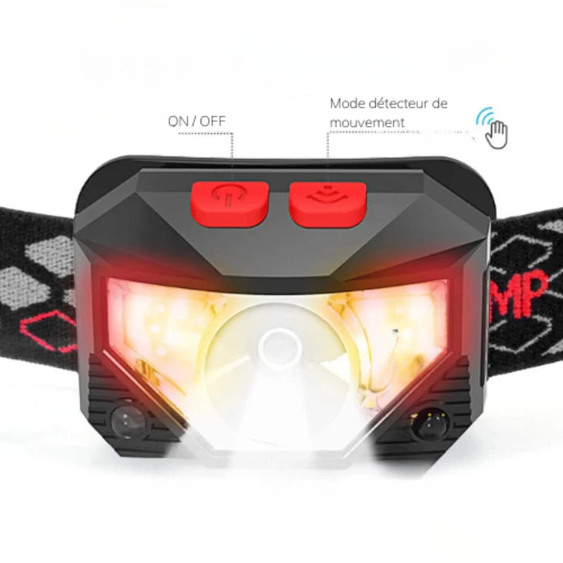 Equipaje Montaña - Linterna frontal potente con sensor de movimiento