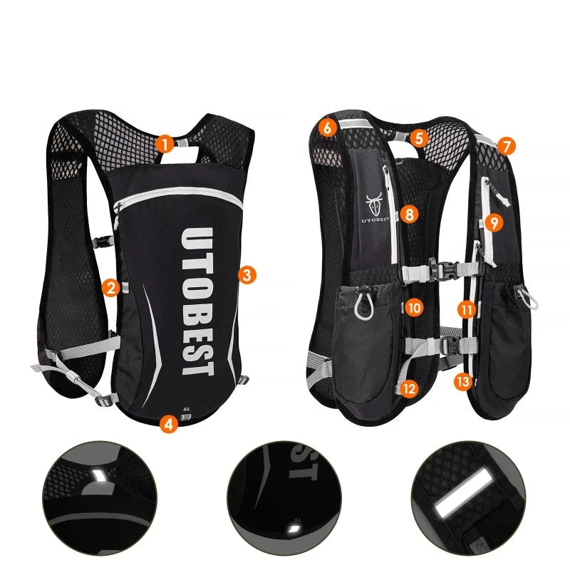 Equipaje Montaña - Mochila de carrera y senderismo ultraligera, 5l