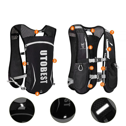 Equipaje Montaña - Mochila de carrera y senderismo ultraligera, 5l