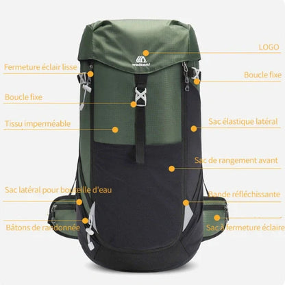 Equipaje Montaña - Mochila de senderismo impermeable 50l