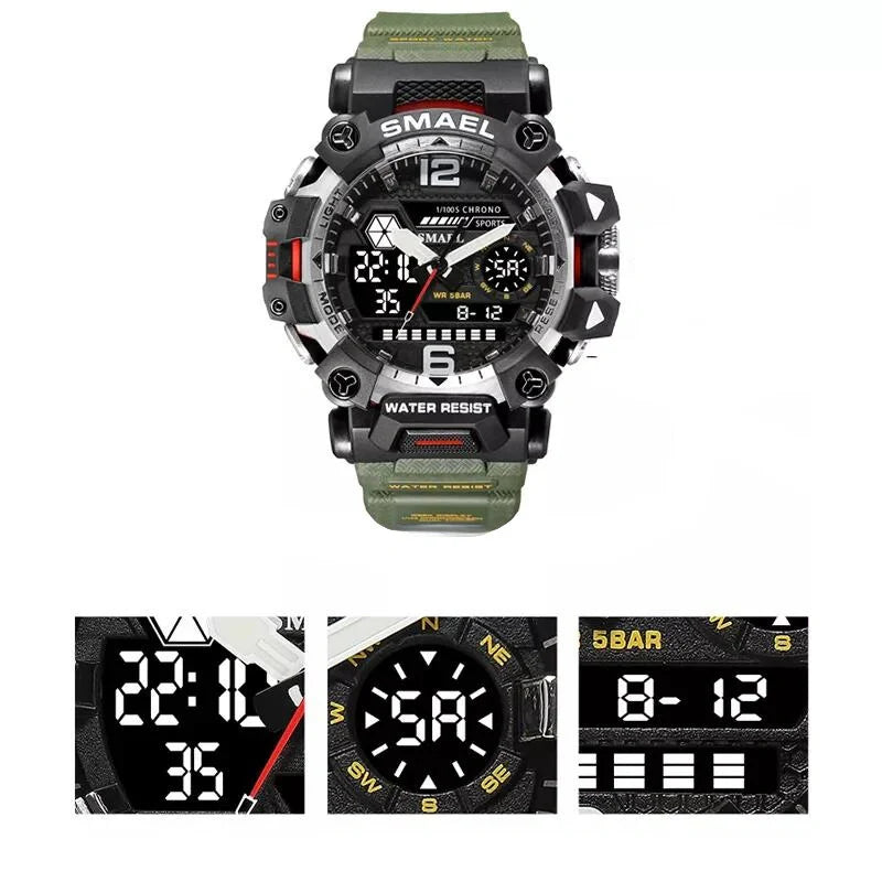 Equipaje Montaña - Reloj de senderismo con doble pantalla digital y reloj