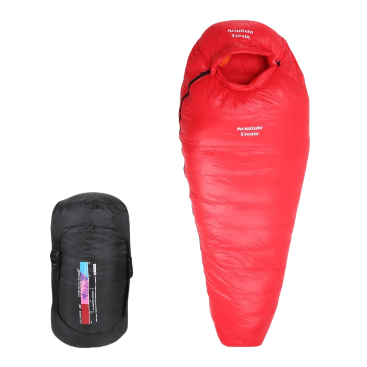 Equipaje Montaña - Saco de dormir para climas fríos extremos de plumas de ganso blanco y nailon