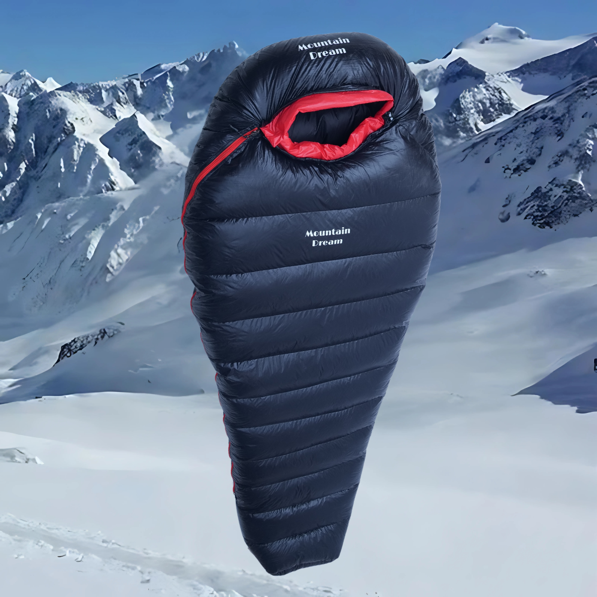 Equipaje Montaña - Saco de dormir para climas fríos extremos de plumas de ganso blanco y nailon