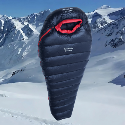 Equipaje Montaña - Saco de dormir para climas fríos extremos de plumas de ganso blanco y nailon
