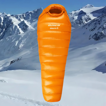 Equipaje Montaña - Saco de dormir para climas fríos extremos de plumas de ganso blanco y nailon