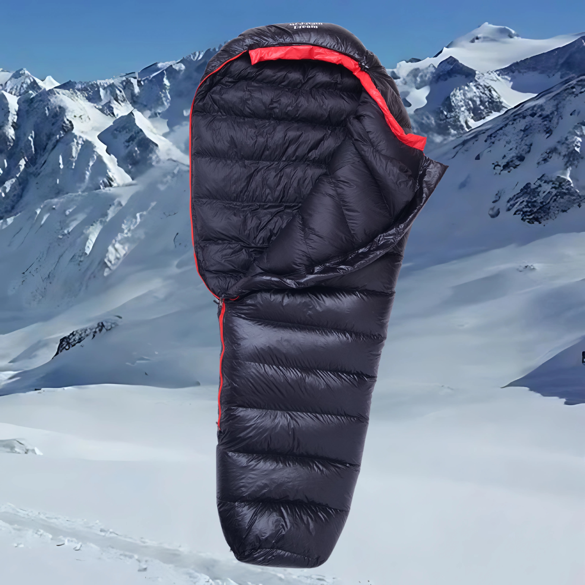 Equipaje Montaña - Saco de dormir para climas fríos extremos de plumas de ganso blanco y nailon