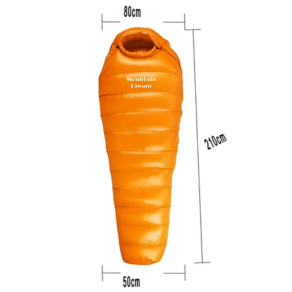 Equipaje Montaña - Saco de dormir para climas fríos extremos de plumas de ganso blanco y nailon