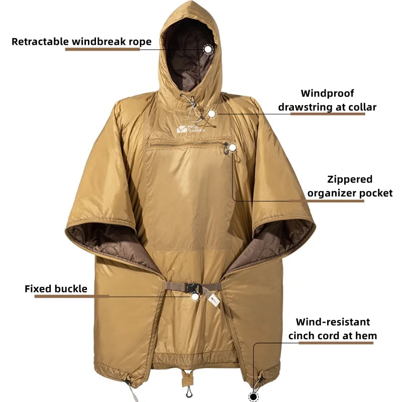 Equipaje Montaña - Saco de dormir tipo capa portátil para senderismo