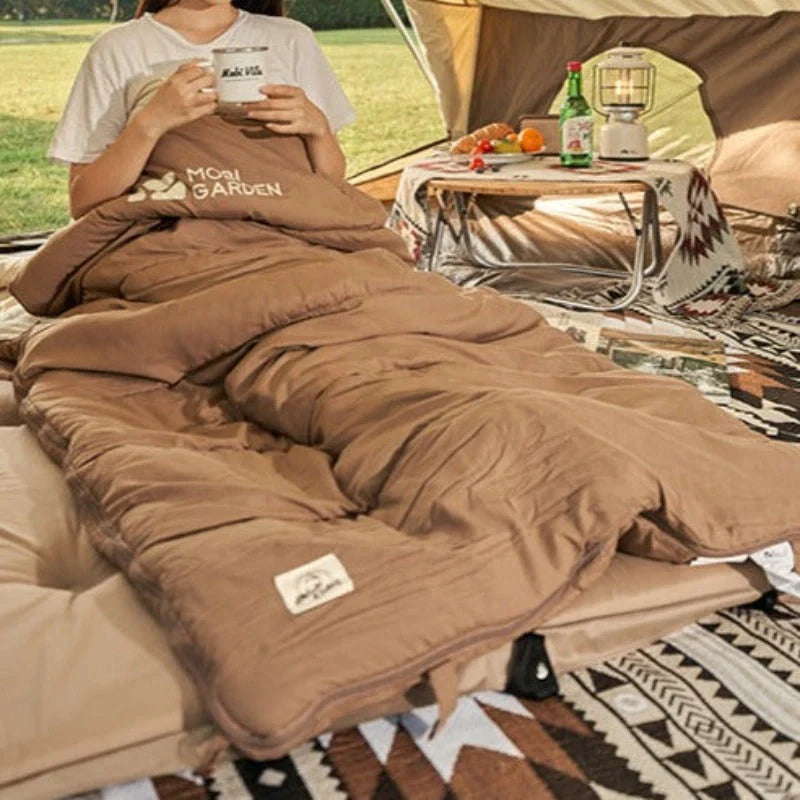 Equipaje Montaña - Saco de dormir ultraligero marrón e impermeable