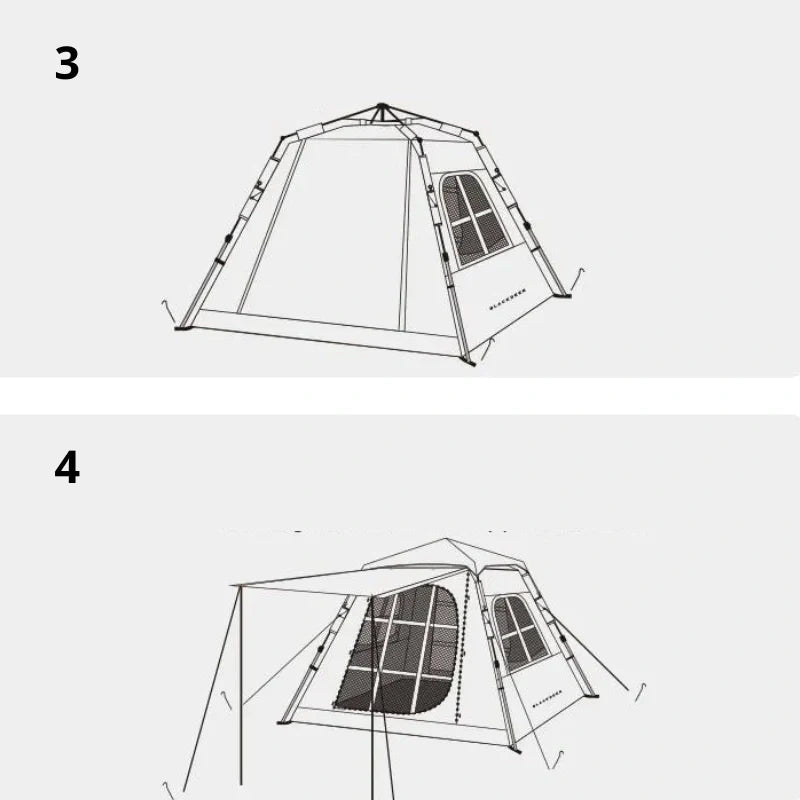 Equipaje Montaña - Tienda de campaña automática para 3-4 personas con techo panorámico